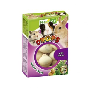 NESTOR Dropsy biszkoptowe z ziołami dla gryzoni i królików 35g 085