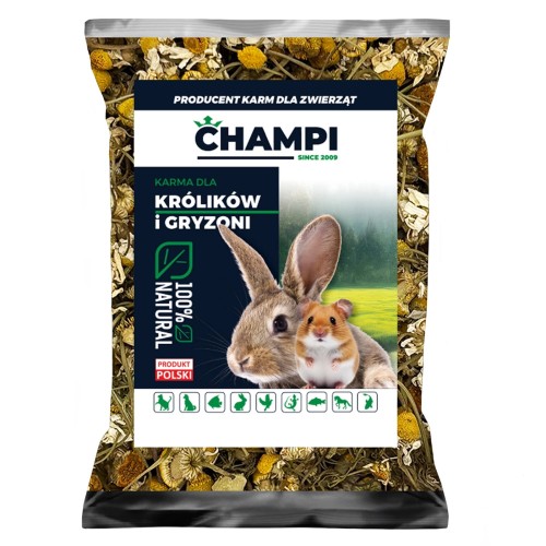 Kwiat rumianku 100g karma dodatek dla gryzoni królików świnki zioła CHAMPI