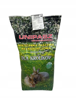 Pasza karma dla królika królików domowy w tuczu KDT granulat 20kg UNIPASZ