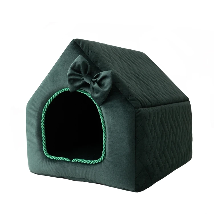 Royal Deluxe R:3 ekskluzywny domek legowisko BUTELKOWA ZIELEŃ 47x43cm L