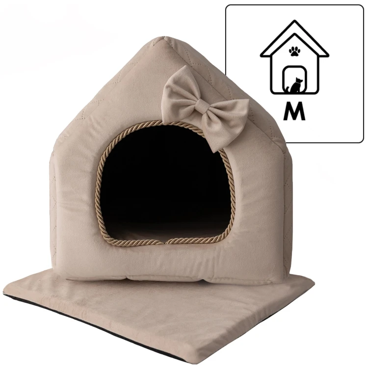 Royal Deluxe R:2 ekskluzywny domek legowisko posłanie ŚMIETANKOWY 44x37cm M