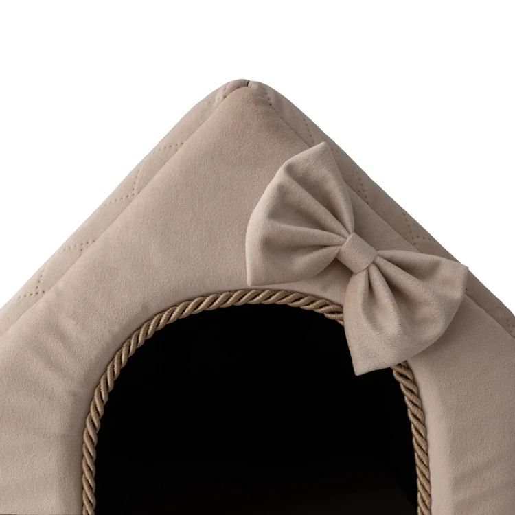 Royal Deluxe R:2 ekskluzywny domek legowisko posłanie ŚMIETANKOWY 44x37cm M