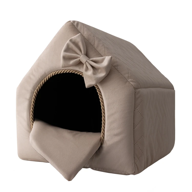 Royal Deluxe R:2 ekskluzywny domek legowisko posłanie ŚMIETANKOWY 44x37cm M