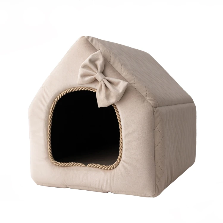Royal Deluxe R:2 ekskluzywny domek legowisko posłanie ŚMIETANKOWY 44x37cm M