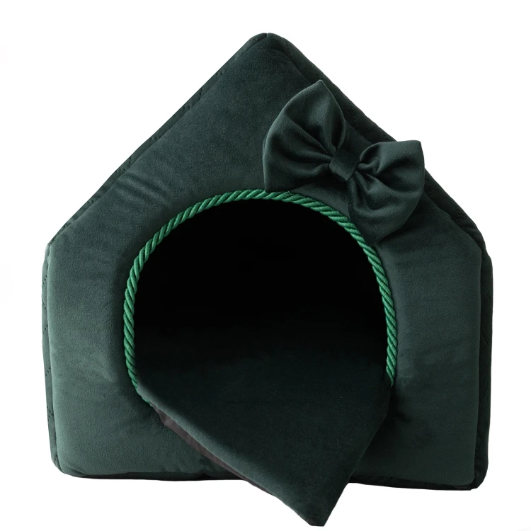 Royal Deluxe R:1 ekskluzywny domek legowisko BUTELKOWA ZIELEŃ 38x32cm S