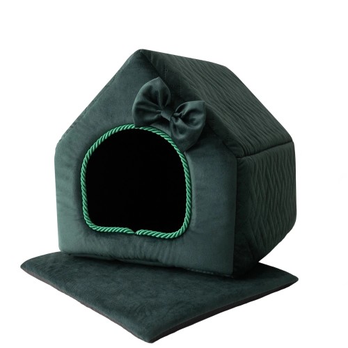 Royal Prestige R:1 ekskluzywny domek legowisko BUTELKOWA ZIELEŃ 38x32cm S