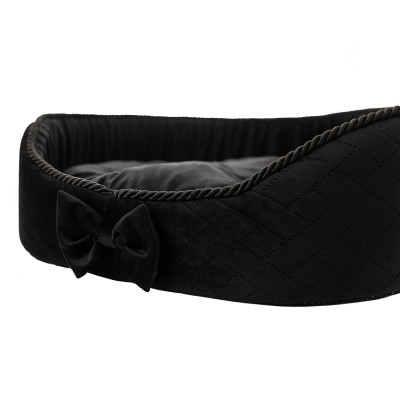 Royal Bed M ekskluzywne legowisko z poduszką CZARNE kojec poduszka 50cm