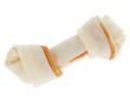 Kość wiązana z skóry wołowej z mięsem kurczaka 14cm smakołyk gryzak 10szt