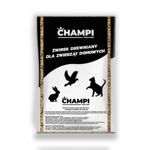 Champi Pellet żwirek drewniany jasny z trociny dla gryzoni królika 15kg