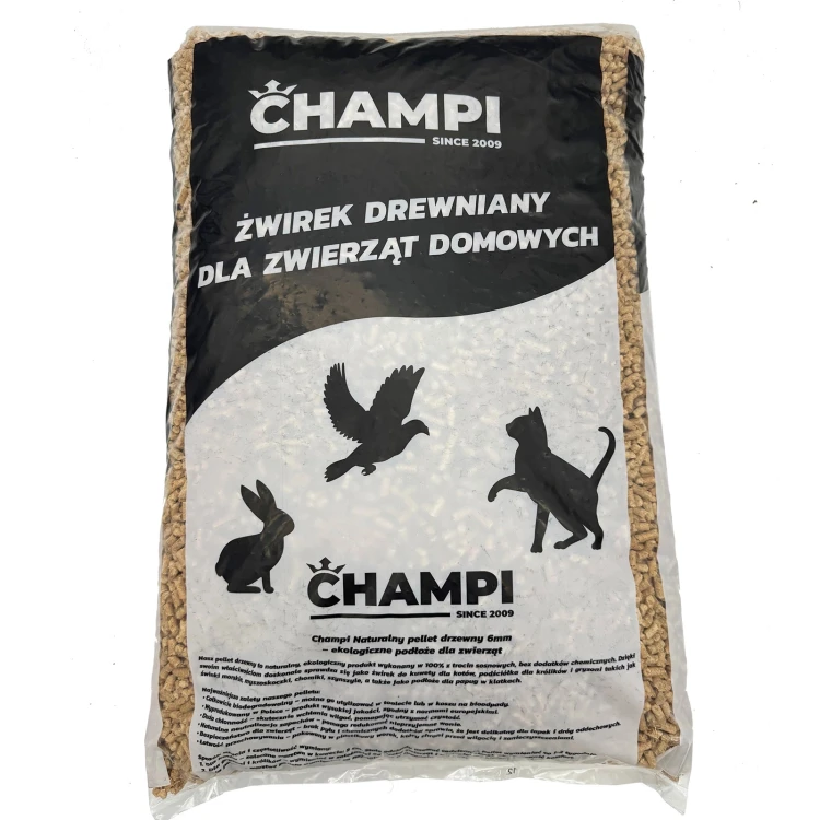 Champi Pellet żwirek drewniany jasny z trociny dla gryzoni królika 15kg