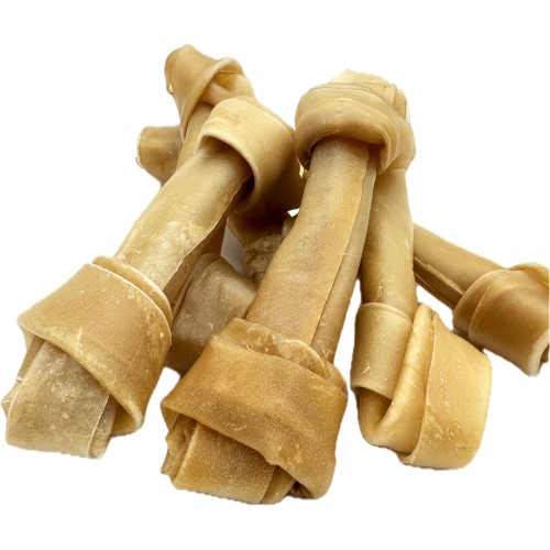 Kość wiązana z skóry wołowej przysmak wołowy 16cm smakołyk gryzak 10szt