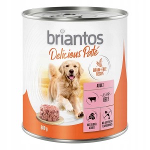 BRIANTOS Delicious Mokra karma pasztet dla psa wołowina puszka 800g
