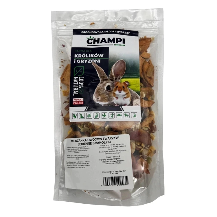 Karma owoce warzywa dla królika świnki chomik JESIENNE SMAKOŁYKI 500g Champ