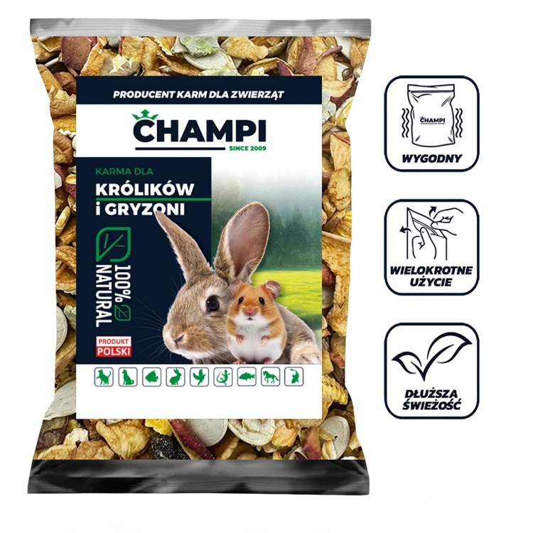 Karma owoce warzywa dla królika świnki chomik JESIENNE SMAKOŁYKI 1kg Champi
