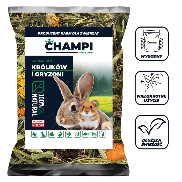 Karma dla ŚWINKI MORSKIEJ CODZIENNA zioła dla chomika gryzoni 500g Champi