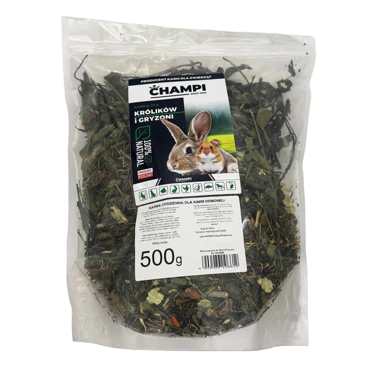 Karma dla ŚWINKI MORSKIEJ CODZIENNA zioła dla chomika gryzoni 500g Champi
