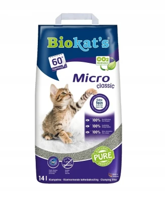 Żwirek dla kota bentonitowy Biokat's Micro Classic 3 W 1 Extra 14 L TRAWA