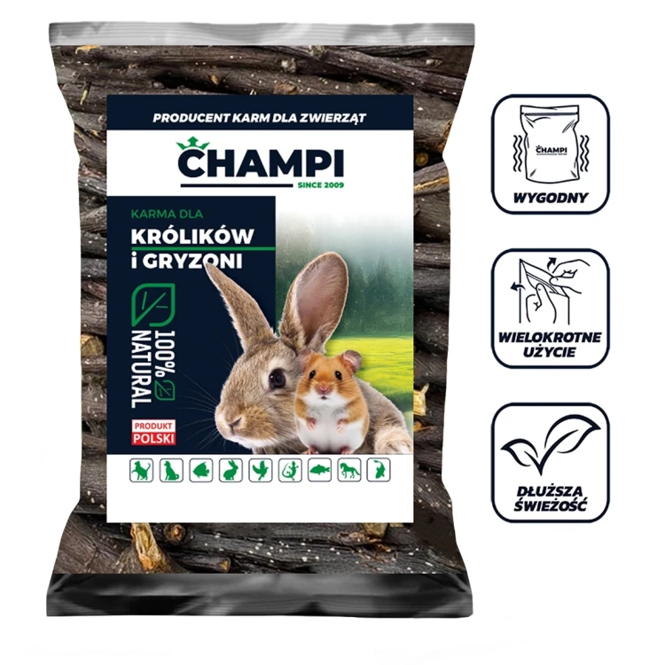 Gałązki jabłoni gruszy 1kg 10-15 karma dla królika świnki szynszyli CHAMPI