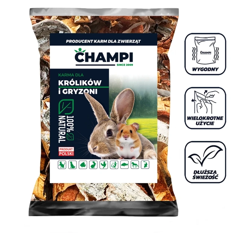 Kora brzozy 600g karma dla królika chomika świnki gryzoni przysmak Champi