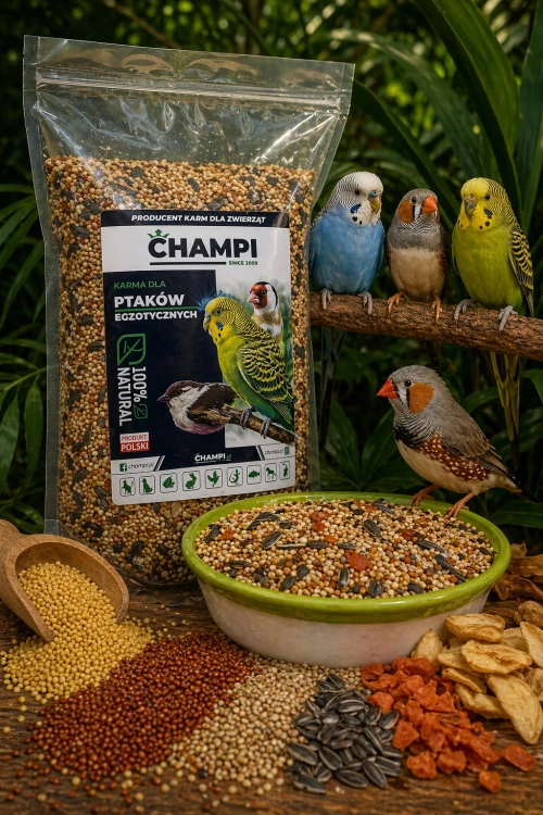 Karma dla papug falistych 4,5kg Drobnej Egzotyki amadyn zeberek Champi