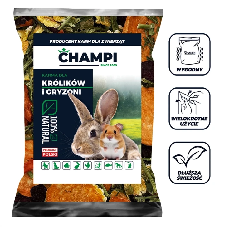 WARZYWNIK warzywa dla królika świnki gryzoni karma z pietruszką Champi 500g