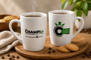 Kubek ceramiczny Champi.pl 300ml Biały