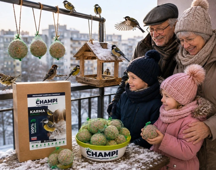 Kule zimowe tłuszczowe Karma zimowa 100 kul CHAMPI karmnik