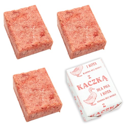 Mięso mrożone dla psa kota KACZKA kostka b/k 1kg BARF