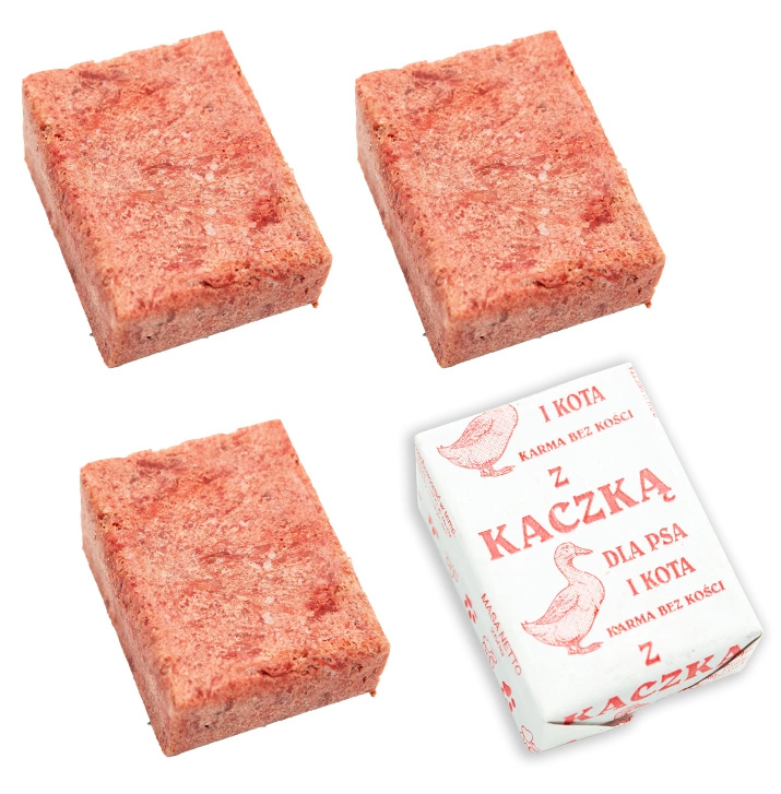 Mięso mrożone dla psa kota KACZKA kostka b/k 1kg BARF