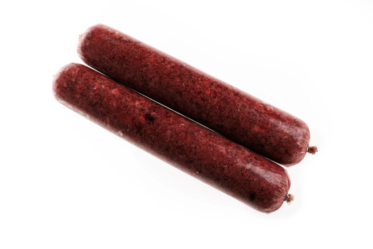 Mięso mrożone dla psa wołowe b/k bez kości baton 1kg BARF wołowina