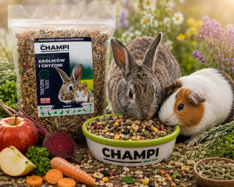 Karma dla królika PODSTAWOWA 14kg świnki gryzoni chomika pokarm Champi