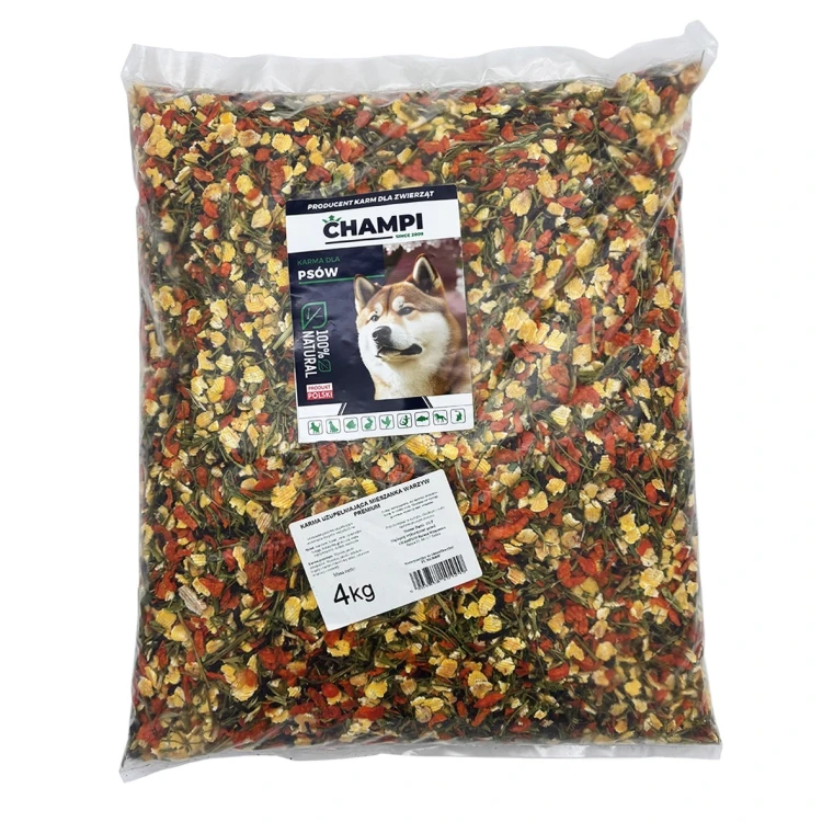 Warzywa suszone 4kg PREMIUM dla psa dieta barf do mięsa mrożonego CHAMPI