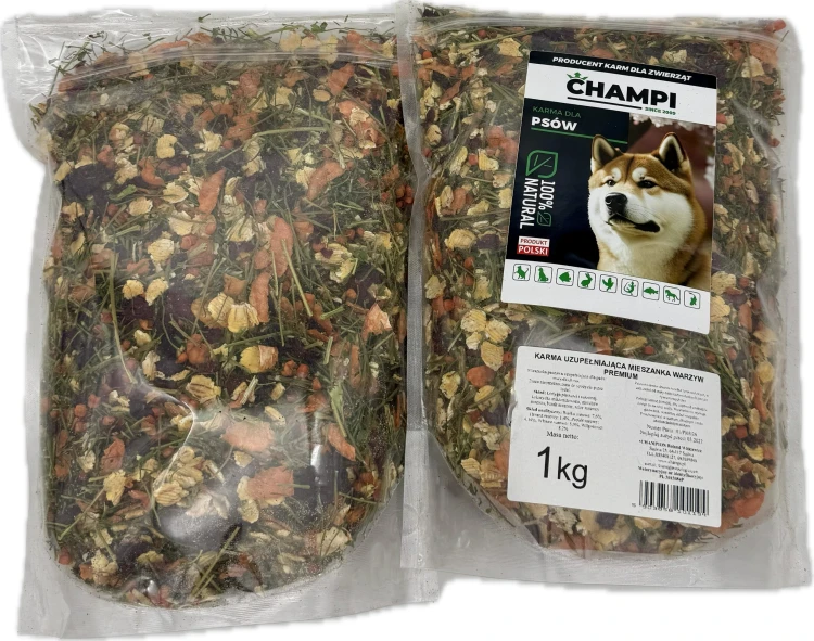 Warzywa suszone 1kg PREMIUM dla psa dieta barf do mięsa mrożonego CHAMPI