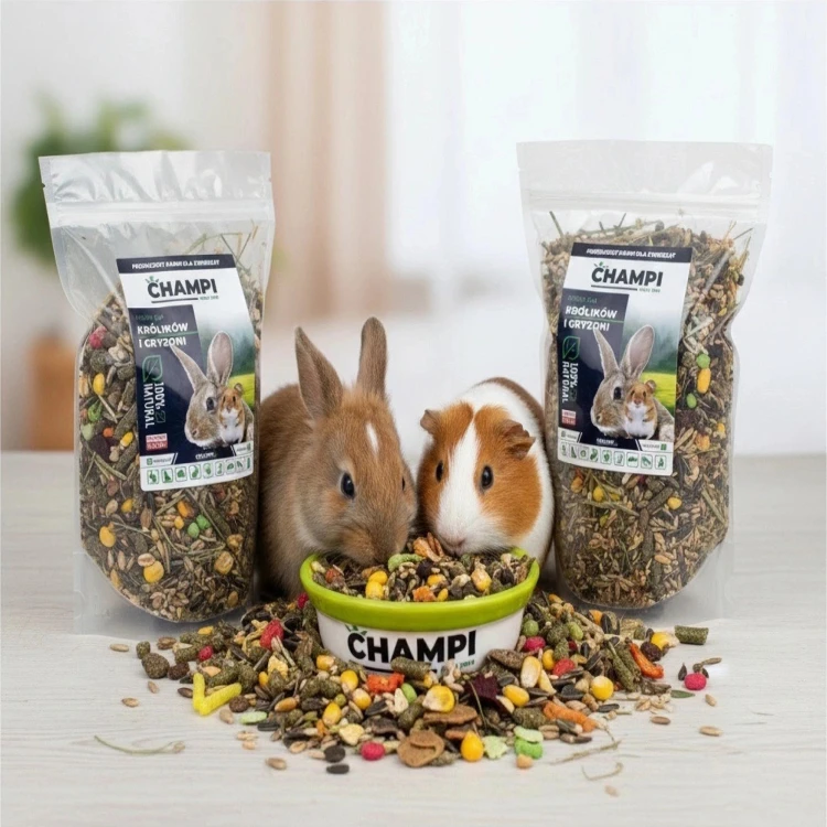 Karma dla królika NATURALNY 1kg Pokarm dla świnki gryzoni mieszanka Champi