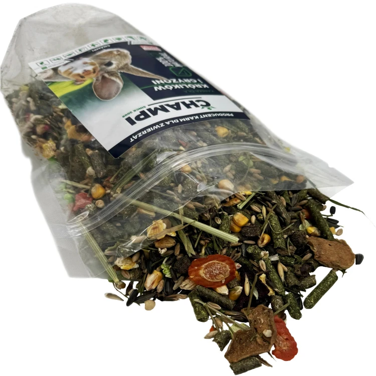 Karma dla królika NATURALNY 1kg Pokarm dla świnki gryzoni mieszanka Champi