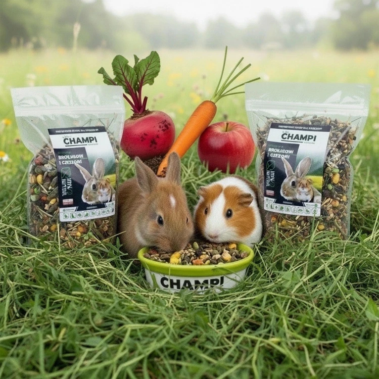 Karma dla królika NATURALNY 1kg Pokarm dla świnki gryzoni mieszanka Champi