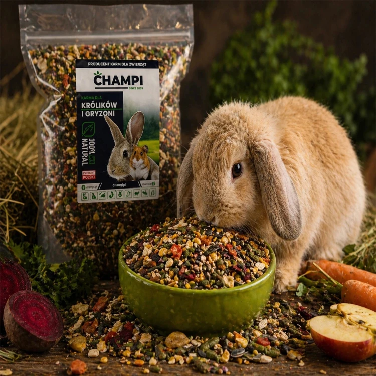 Karma dla królika gryzoni 1kg EXCLUSIVE PREMIUM Champi od producenta