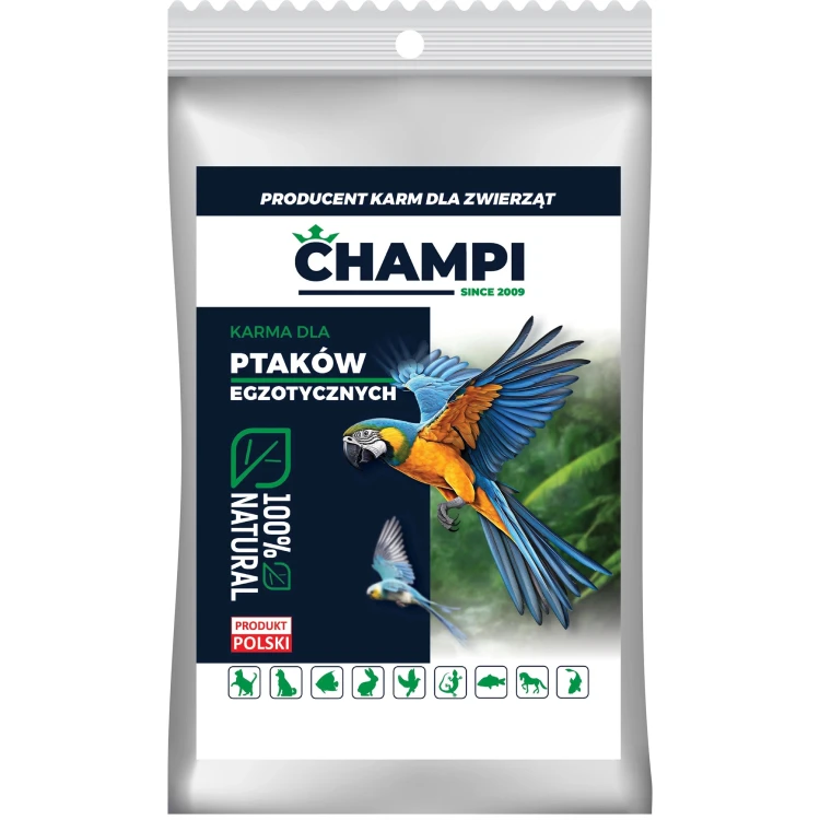 Egzotyczna karma dla papug średnich i dużych 27kg premium z owocami Champi